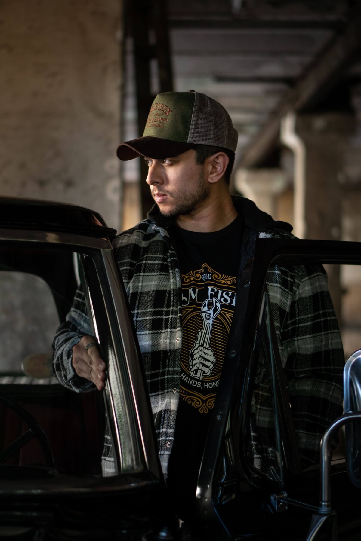 Jaqueta masculina flanelada com capuz removível - Custom Garage - Image 2