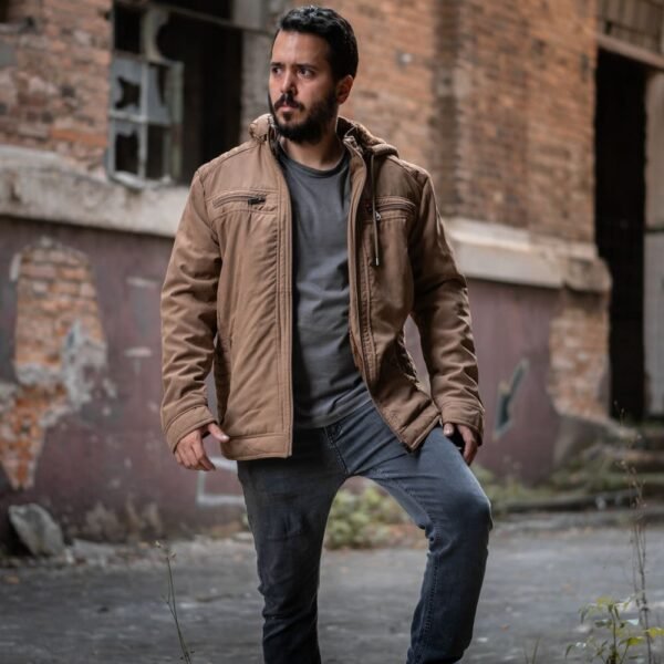 Jaqueta masculina em sarja khaki  - Hannover