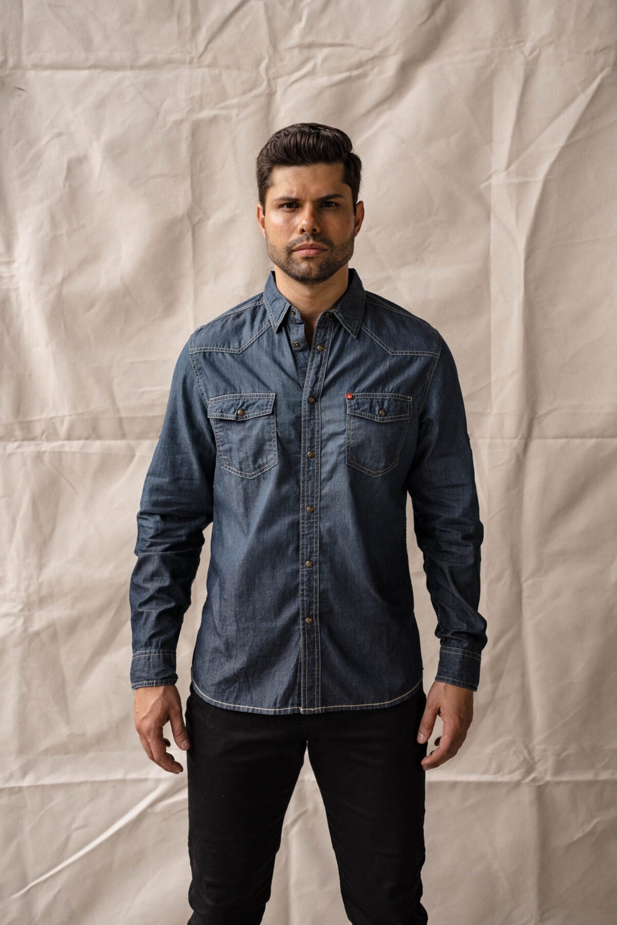 Camisa jeans masculina - Dirty Oil - Image 2
